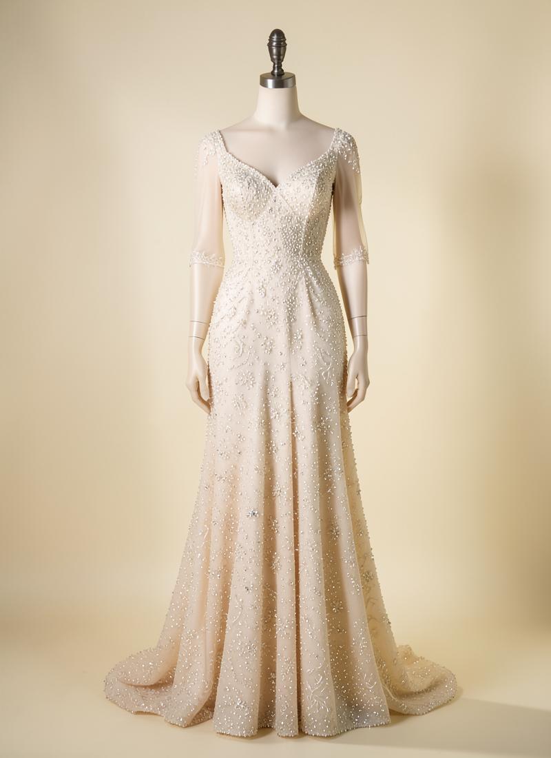 Ivory Beaded Sheer